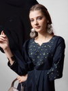Navy Blue Colour Rayon With Embroidery Work Kurti With Pant Dupatta Aaradhna 1152 Online Wholesale